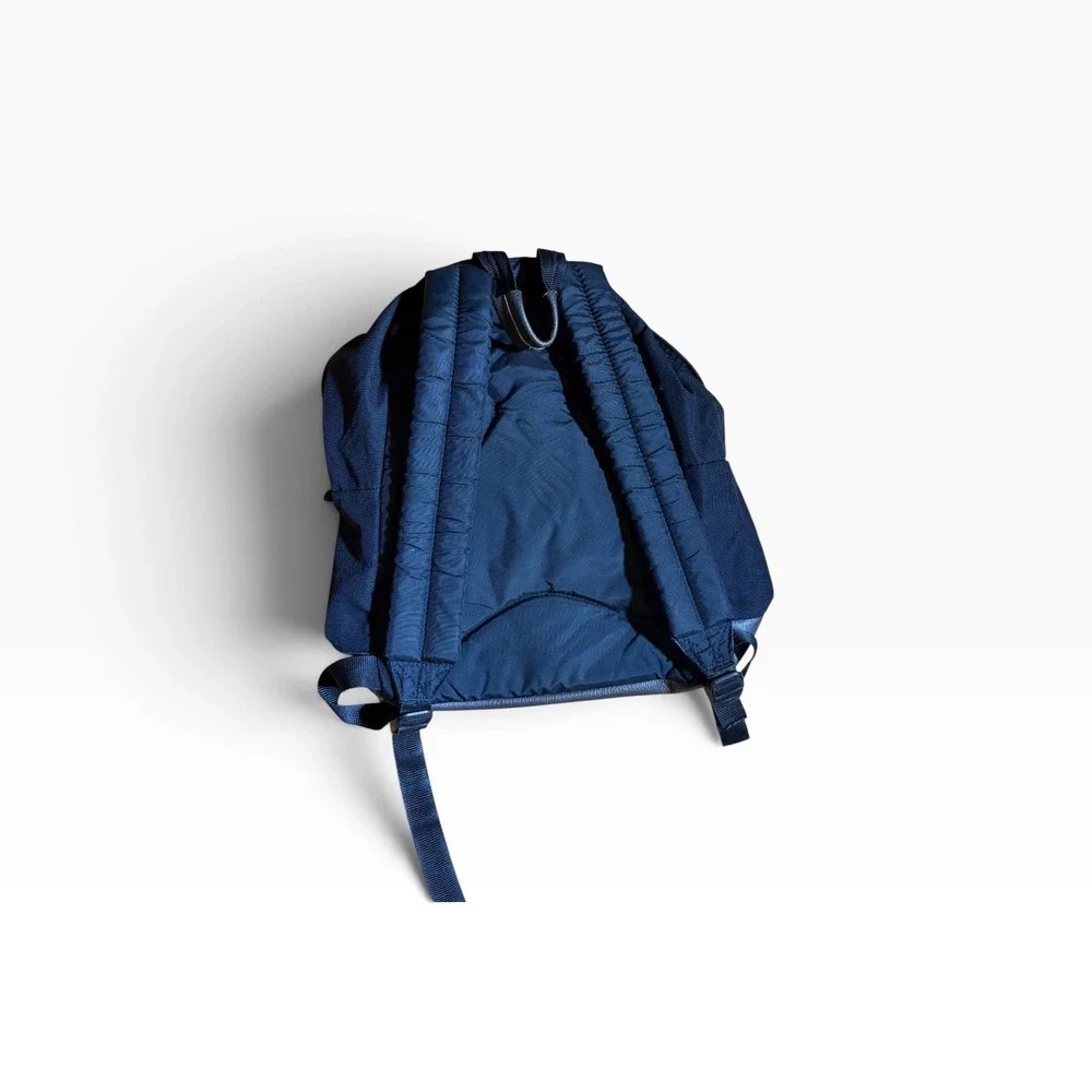 Eastpak Padded Pak'r Backpack Navy Blue Canvas Leather Bottom School Bag